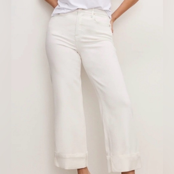 Good American Denim - Good American White Denim Wide Leg Pants